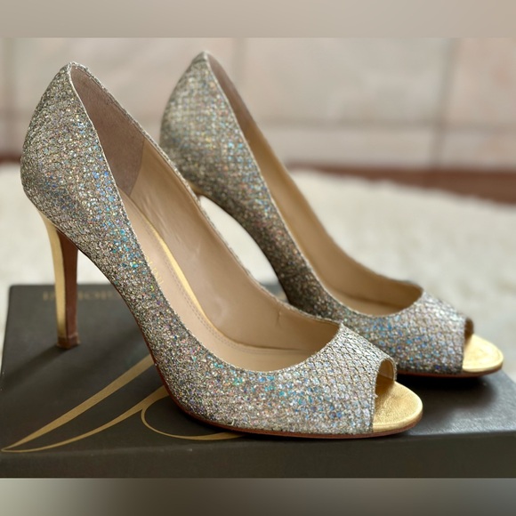 Enzo Angiolini Size 6 EAMERRYANN glitter and gold heels - Picture 6 of 7